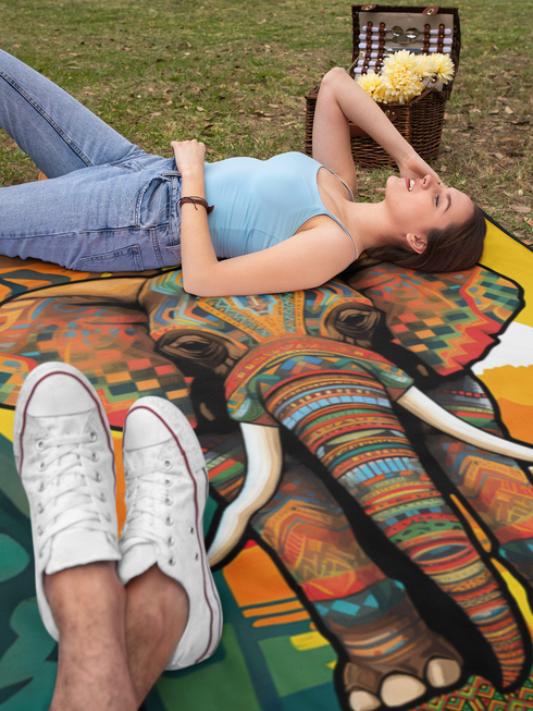 Elephant Mama Africa Blanket